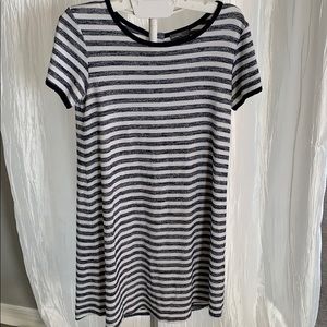 Navy and White Striped T-Shirt Dress